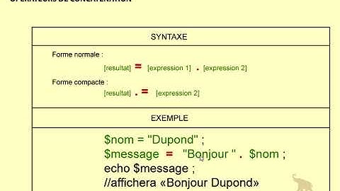 apprendre PHP et MySQL de A à Z - Les operateurs de concaténation Ep 20