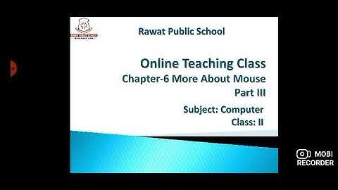 Computer I Class 2 I Ch-6 More About  Mouse  I Part 3