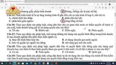 Chữa đề tham khảo thi tốt nghiệp THPT 2023│Môn GDCD│Cure graduation references for reference