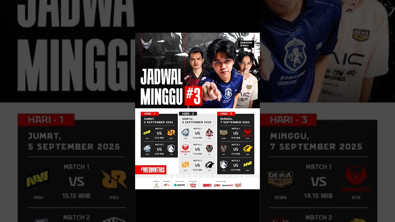 JADWAL MPL ID S16 WEEK #3 