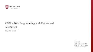 Full CS50's Web Programming with Python and JavaScript — Project 0: Search Update