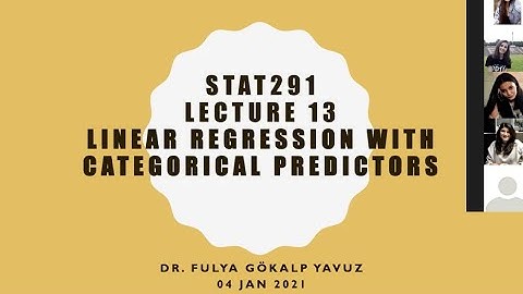STAT291 Lecture13 Simple Linear Regression with Categorical Predictors