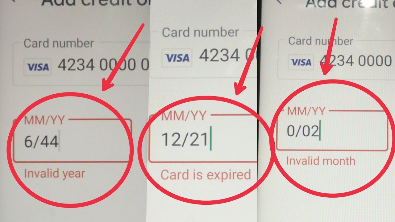 Fix Mm/YY Card Debit is expired, month \u0026 Year problem solve || Play Store \u0026 Other
