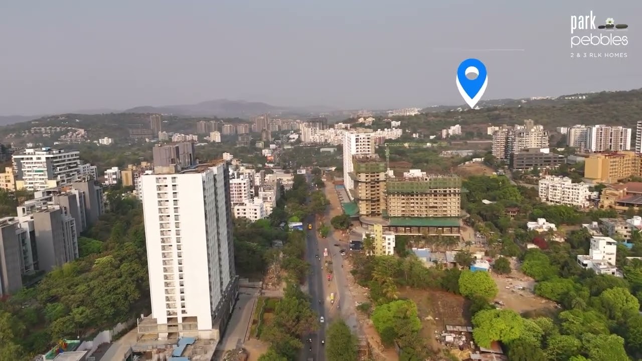 Aerial view of Bhugaon showing the Park Pebbles location