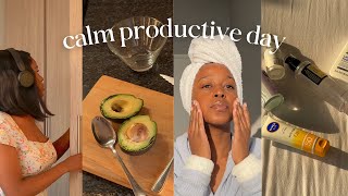 calm productive day | cleaning, what I eat in a day, skincare, laundry & all things calm💌