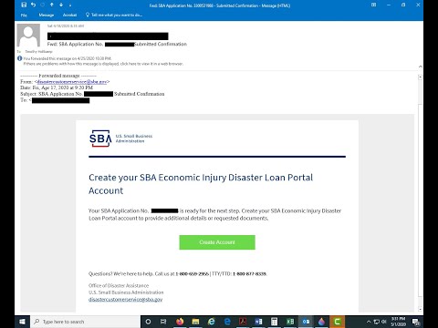 Step by step EIDL loan process with screen shots of the SBA loan Portal May 1, 2020.