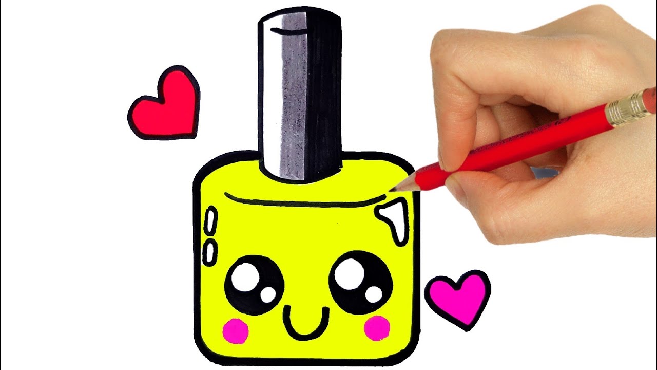How To Draw A Cartoon Nail Polish Bottle - Nail Ftempo