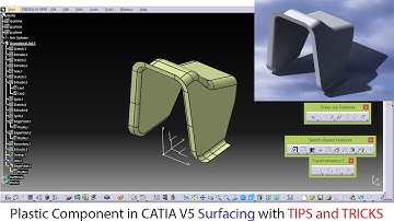 Plastic component in catia surfacing | catia basic surface with tips and tricks