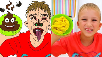 Vlad and Niki Pretend Play with Mommy Funny Drawing Meme