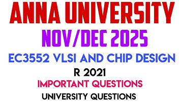 EC3552 VLSI and chip design important questions |anna university | nov dec 2025