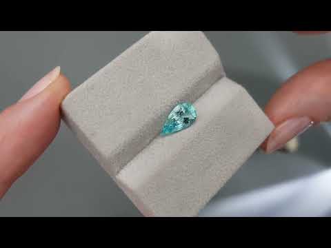 Neon blue Paraiba tourmaline in pear cut 1.51 carats, Mozambique Video  № 3