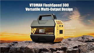 VTOMAN FlashSpeed 300 Portable Power Station 300W, 230Wh Solar Generator with LiFePO4 Battery Pack