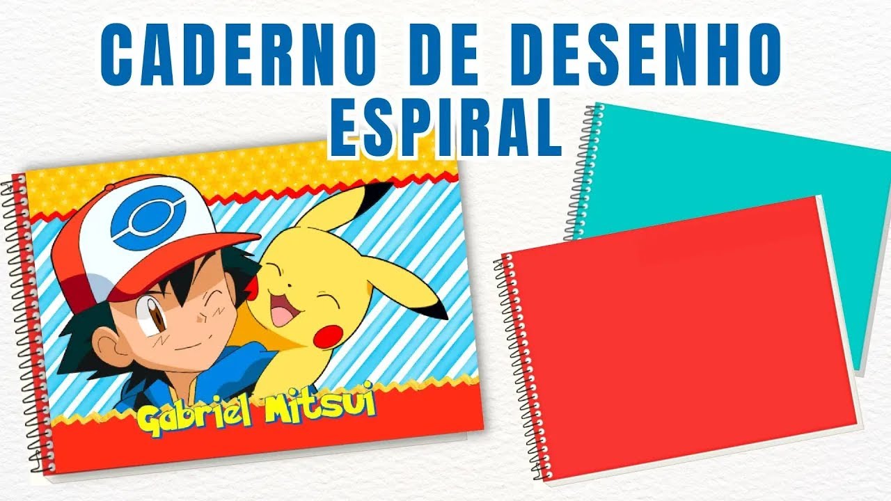 Capa para o caderno espiral de desenho Pokémon