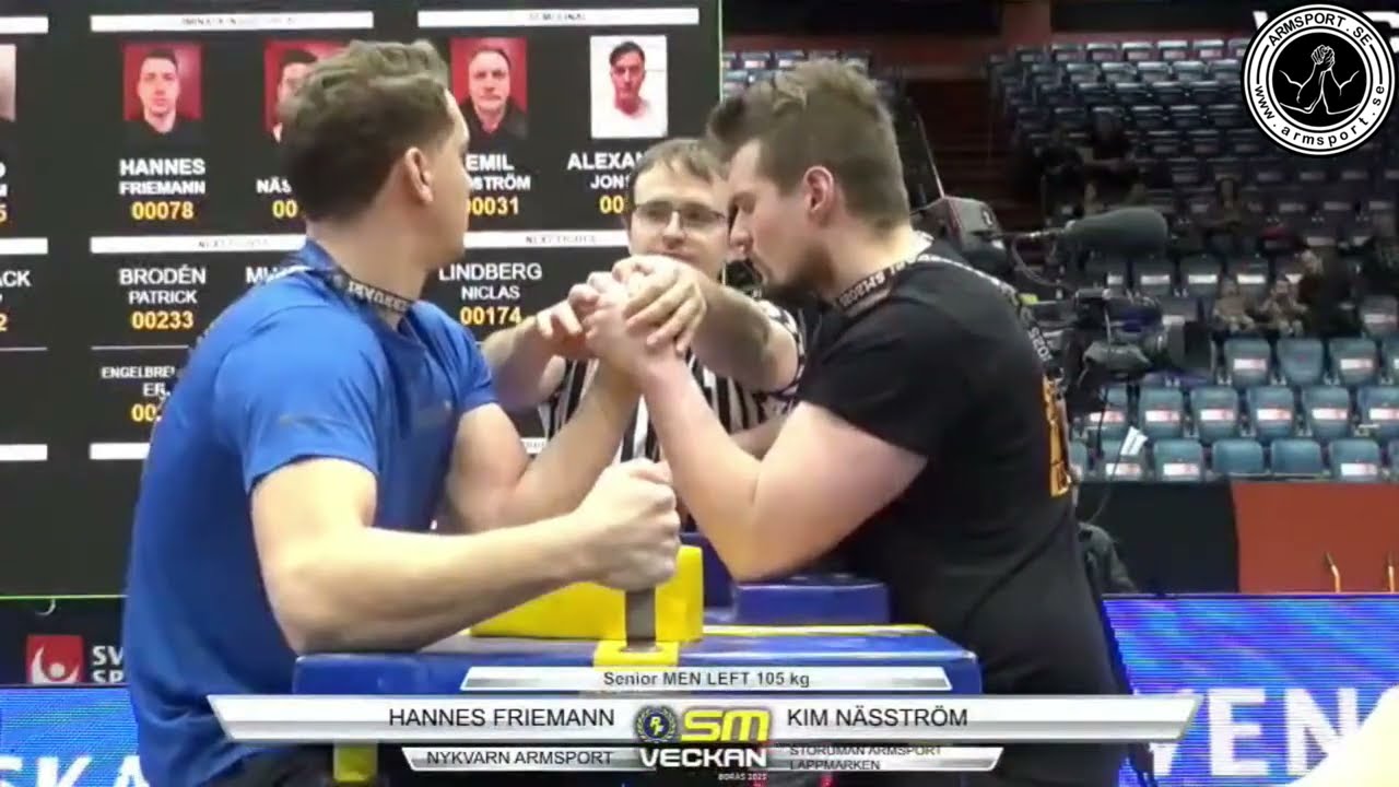 SM i Armbrytning 2025 - Senior 105kg Vänster arm (Endast kvalmatcher)