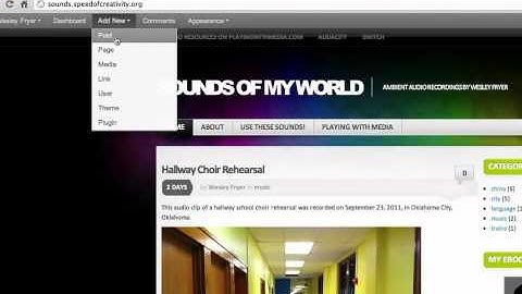Adding Audio Files to a Wordpress Sound Blog