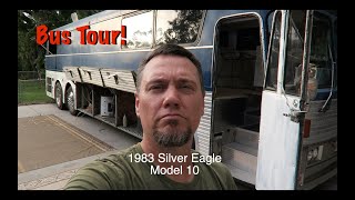 Eagle Tour Bus Conversion walkthrough, midway construction. 1983 Silver Eagle Model 10