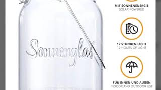 SONNENGLAS Classic 1000ml | Original Solarlampe/Solar-Laterne im Einmachglas aus Südafrika