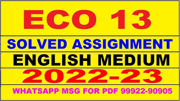 eco 13 solved assignment 2022-23 in english | eco 13 solved assignment 2022-23 | eco 13 2023