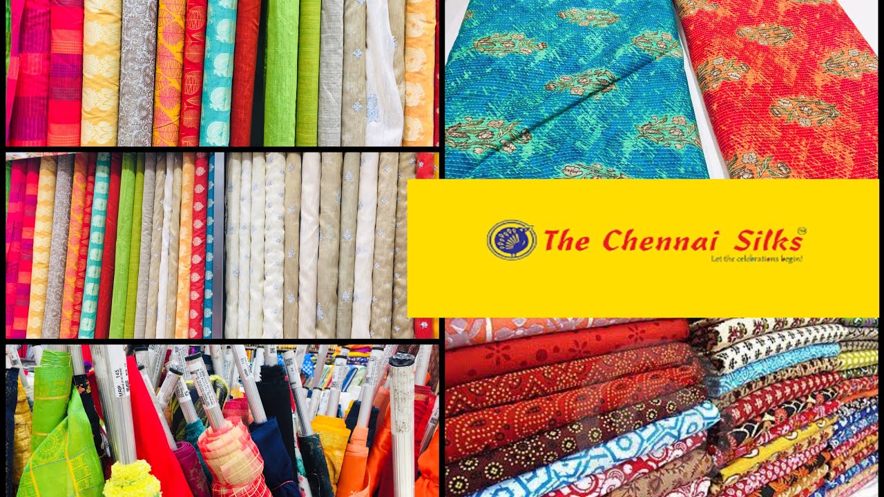 The Chennai Silks running materials,silkcotton,raw silk collections ...