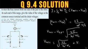 9.4 For the differential amplifier specified in Problem 9.2, let vG2 =0 and vG1 =vid . Find the r…