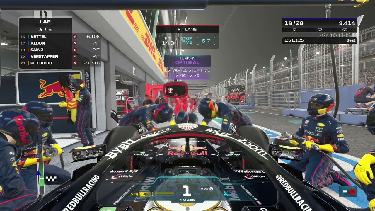 F1 22 (PC GTX1070) - Singapore race (driven badly)