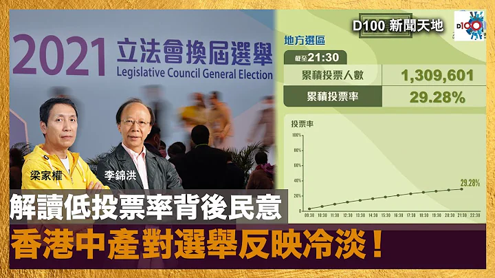 解读低投票率背后民意，香港中产对选举反映冷淡！｜D100新闻天地｜李锦洪，梁家权 - 天天要闻