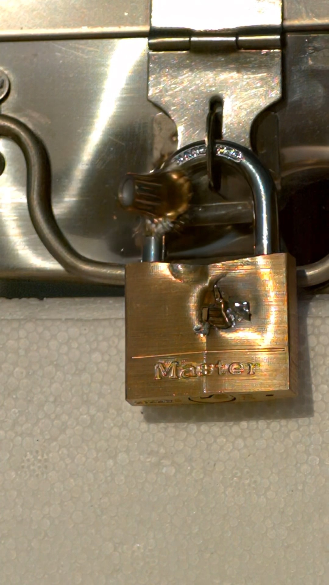 Can a bullet break a padlock? #experiment #slowmoguys #shorts