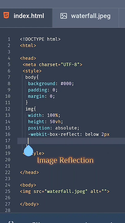 Image Reflection in html and css || coding status whatsapp 😍 #shorts   #programming  #trending