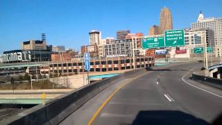 Interstate 75 North as we roll into downtown Cincinnati, Ohio from Kentucky