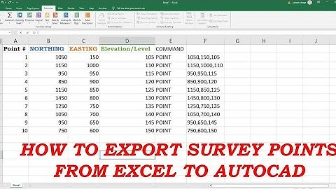 How to import Survey points from excel spreadsheet into Autocad