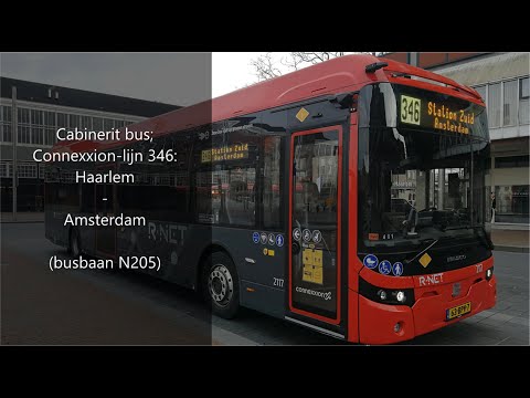 Cabride bus; Connexxion-lijn 346; Haarlem-Amsterdam; Busbaan N205 (20220313)