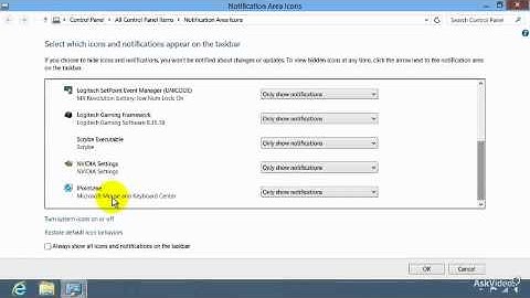 Notification Area - Personalizing Windows 8
