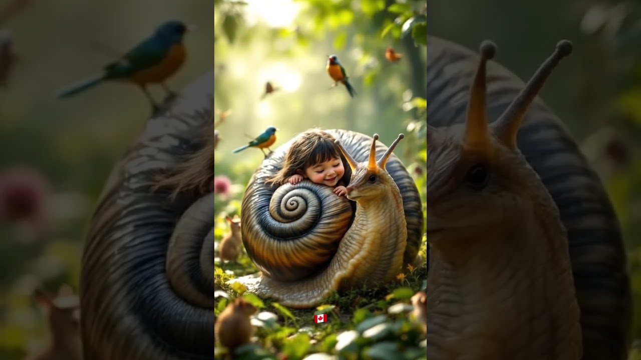 She Hugged a Giant Snail 🐌❤️ – So Wholesome!”