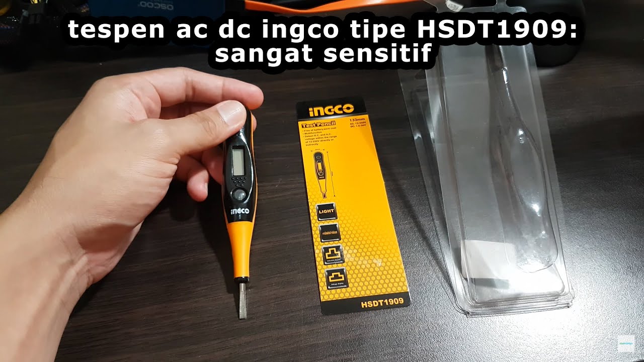 Review Tespen Ingco Test Pencil HSDT1909 AC DC Direct dan Induktif 