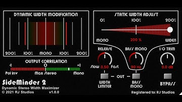 RJ Studios releases SideMinder 2 - 2nd generation mono-band Dynamic Stereo Width Maximizer