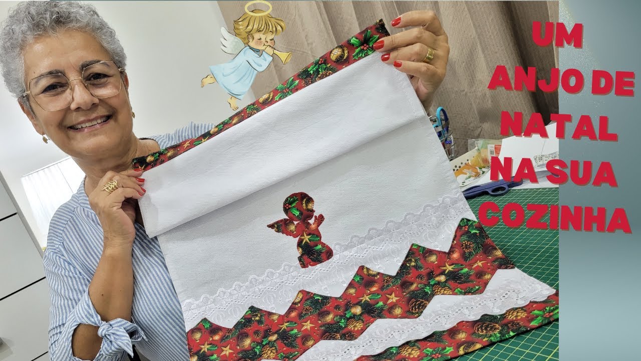 COMO fazer BARRADO zigue zague com APLIQUE de ANJO