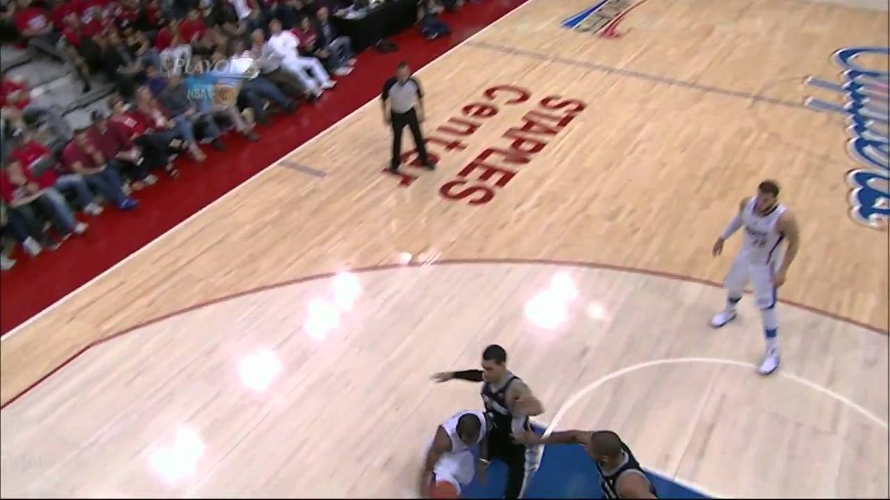 Chris Paul amazing circus shot vs Spurs (2012 NBA Playoffs  Game 4 )