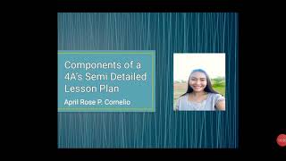 4A's SEMI DETAILED LESSON PLAN REPORT