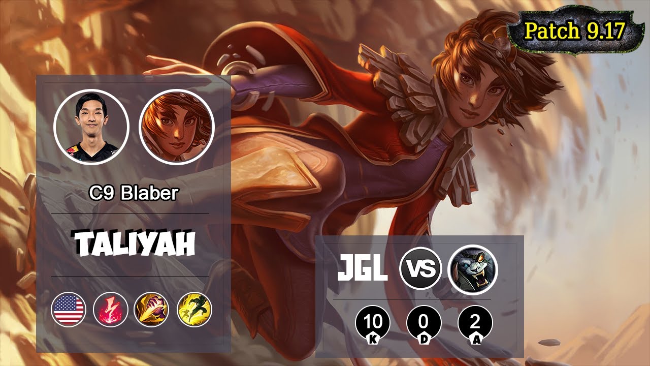 C9 Blaber Taliyah JUNGLE VS Rengar | LOL | S9 NA Challenger - Full Gameplay