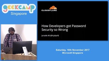 How developers got password security so wrong - GeekCampSG 2017