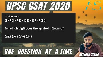 In the sum+ 1 + 5 +     + 1= 1for which digit does the symbol  stand ? | UPSC CSAT 2020 | AVISHEK |