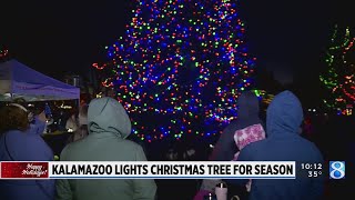 Cheers as Kalamazoo lights Christmas tree