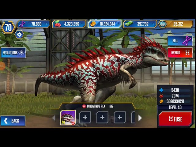 Finally got an Indominus Rex to level 40 : r/JurassicWorldApp