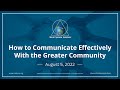 How to Communicate Effectively With the Greater Community