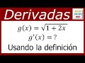 DERIVADA DE UNA FUNCIÓN USANDO LA DEFINICIÓN - Ejercicio 3