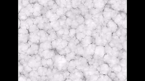 Thin film growth by aggregation of isotropically directed atoms. Top view.