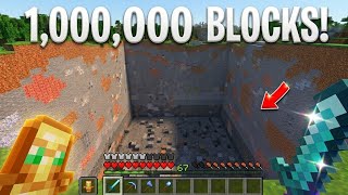 I Mined 1 Million Blocks in 24 Hours in Minecraft Hardcore!!!