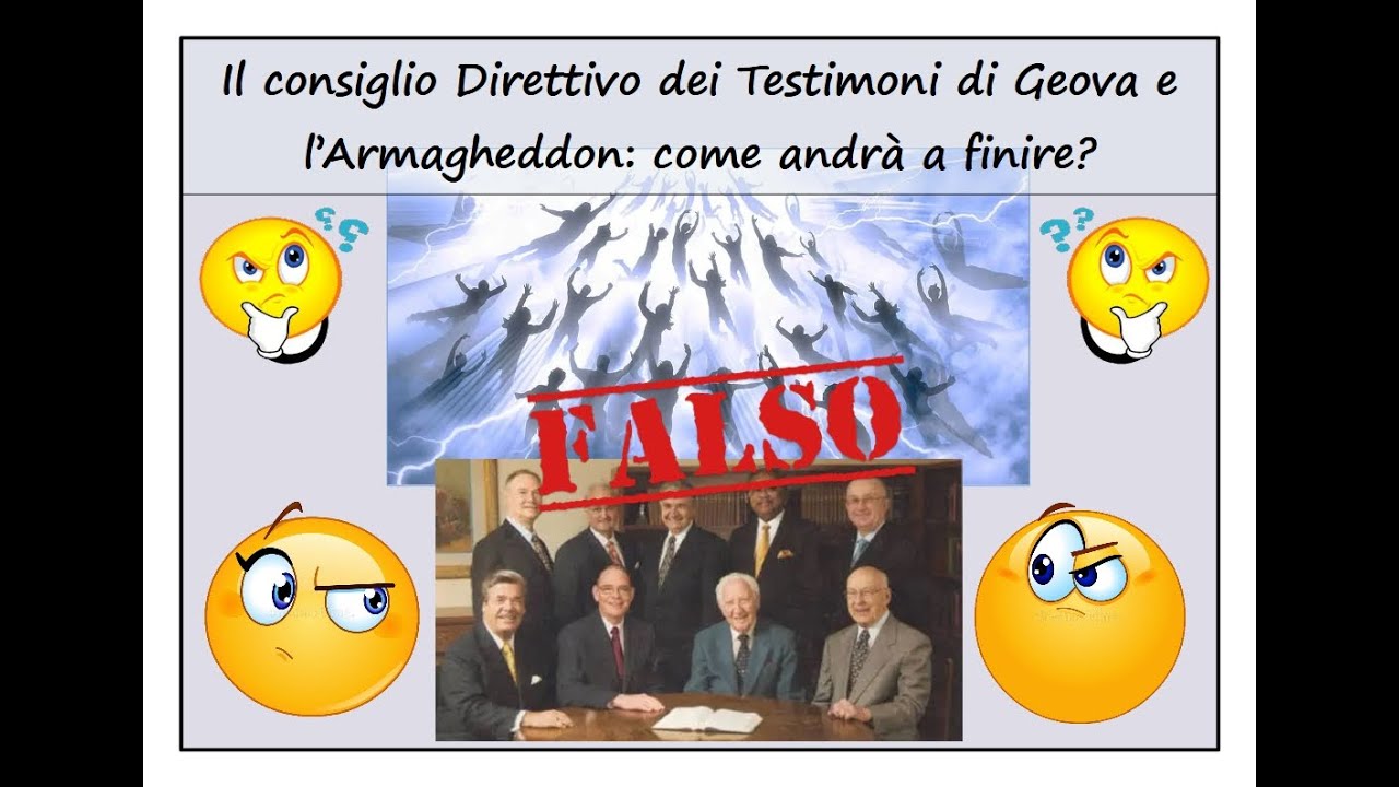 Il rapimento in cielo del Consiglio Direttivo dei Testimoni di Geova prima dell'Armagheddon Il rapimento in cielo del Consiglio Direttivo dei Testimoni di Geova prima dell'Armagheddon