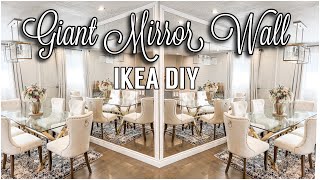 *NEW* DIY Giant Mirror Wall Idea | Easy IKEA Hack to instantly transform your home!