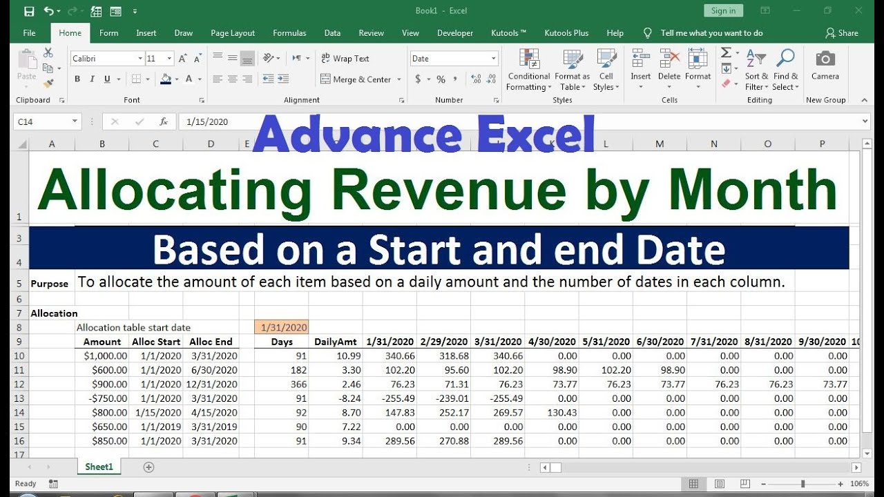 excel formula distribute data evenly - YouTube